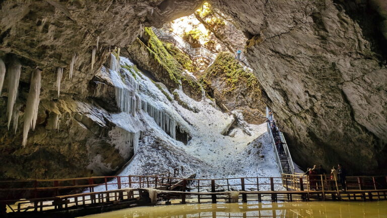Scarisoara Underground Ice Glacier Cave Portal