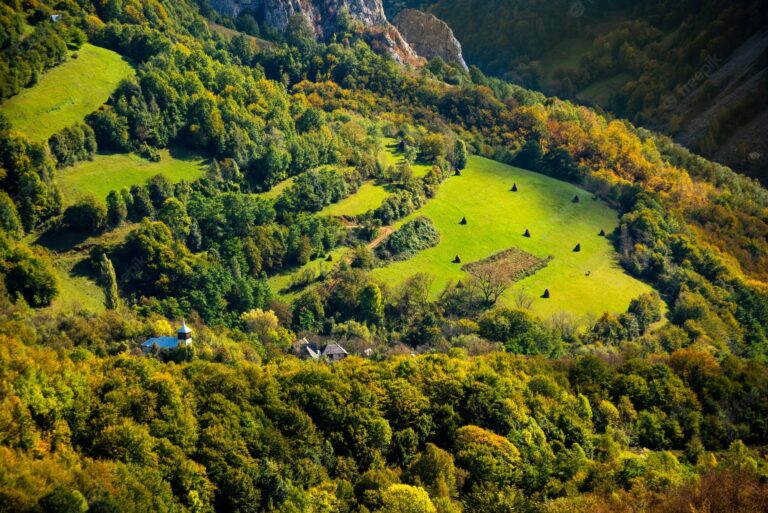 Rimetea Village Under Trasca Mountain Cliffs